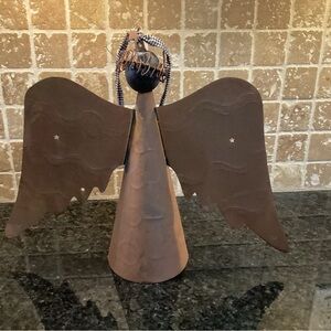 Rustic Metal Angel Figurine